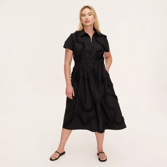 kate spade Dresses & Skirts - Kate Spade Target Extra Large Ribbon Short Sleeve Midi Shirtdress Shirt Dress XL